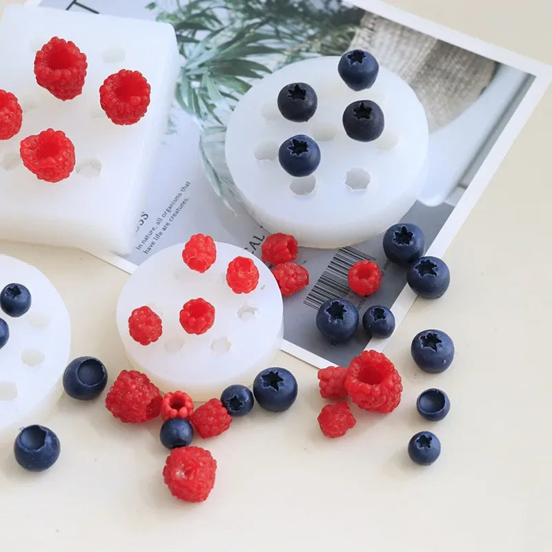 3d Blueberry Raspberry Shape Silicone Mold Sugar Craft