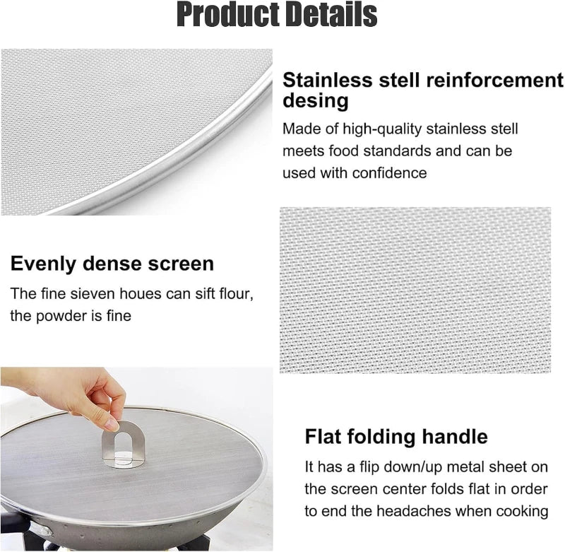 Splatter Screen 304 Stainless Steel Fine Mesh Splatter