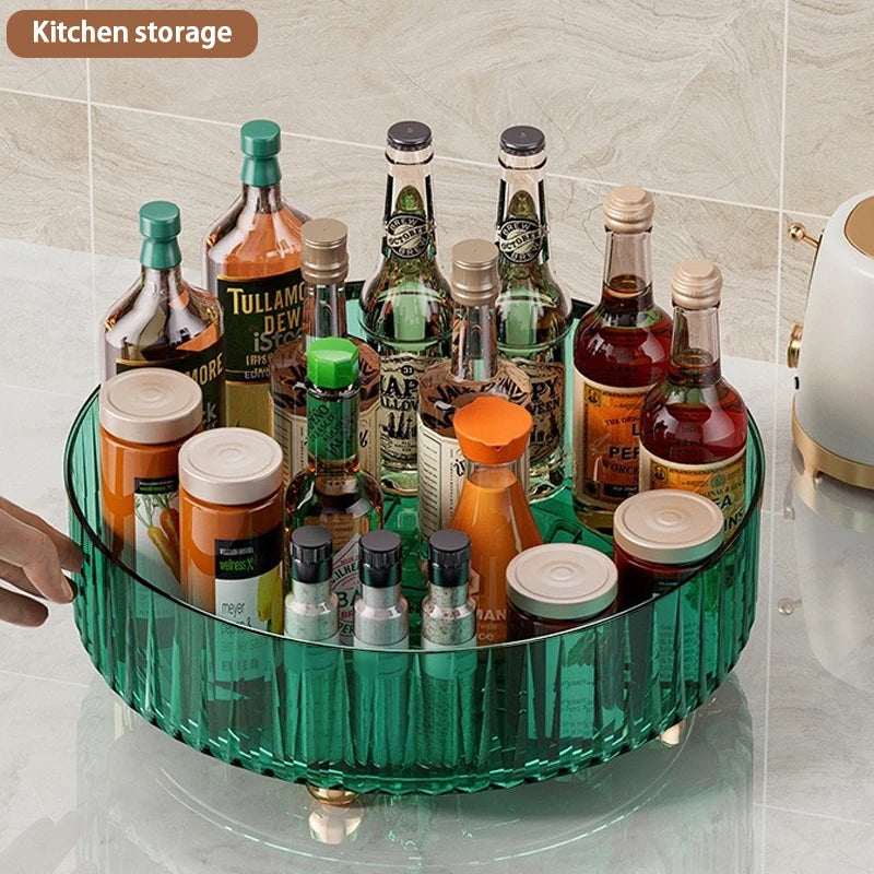Rotating Spice Rack Kitchens Multi-Functional Storage Tray