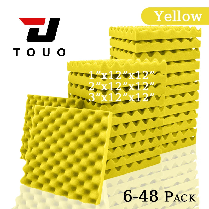 Touo Acoustic Foam 6/12/24/48pc Acoustic Sponge Sound Insulation
