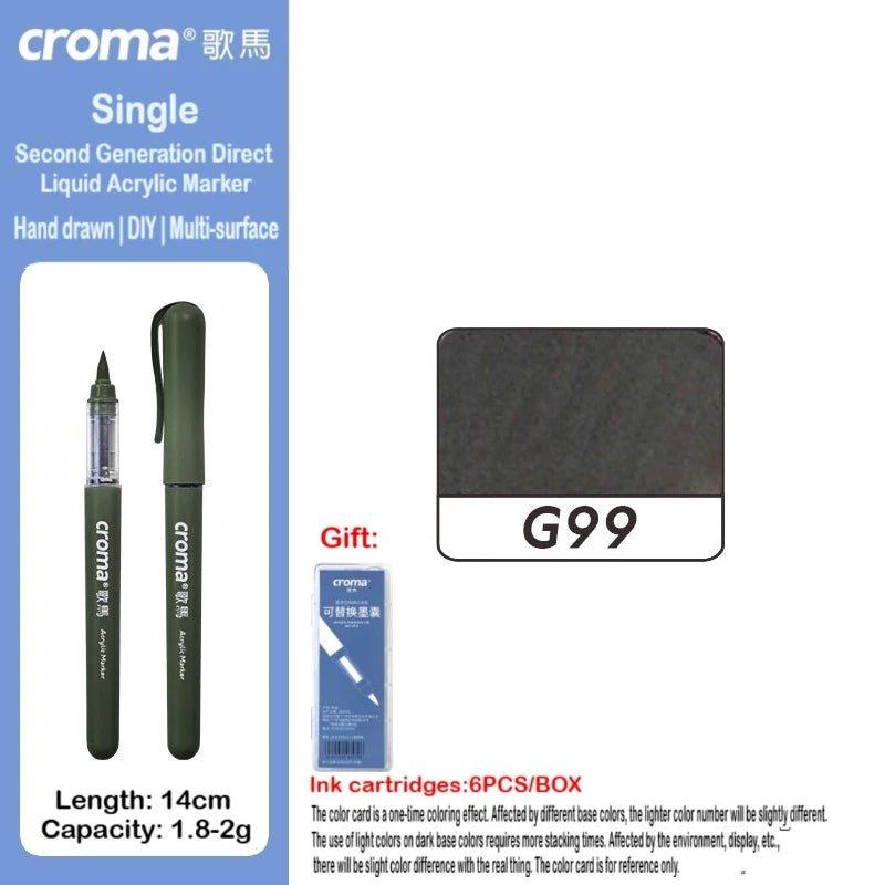 Croma 160/1 Colors Refillable Direct Liquid Acrylic Marker