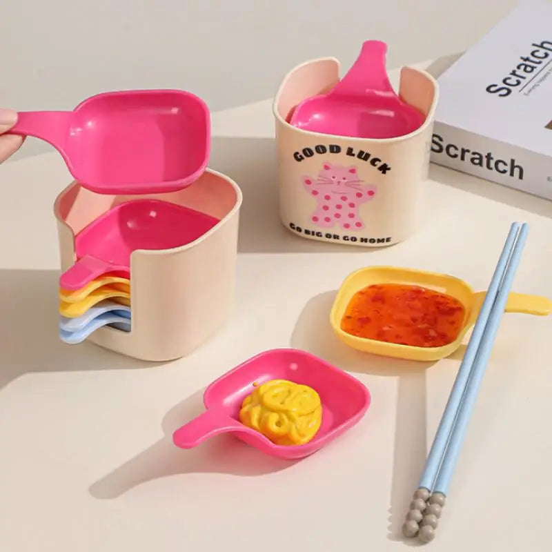 7pcs/Set Colorful Sauce Dish Stacked Storage Box Sauce