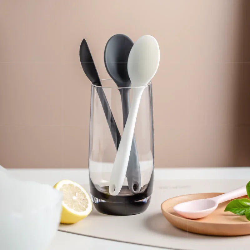 3pcs Silicone Spoon Mixing Soup Spoons Mixing Ladle