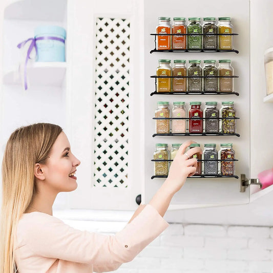 4/2pcs Spice Rack Organizer Wall Mount Storage Racks