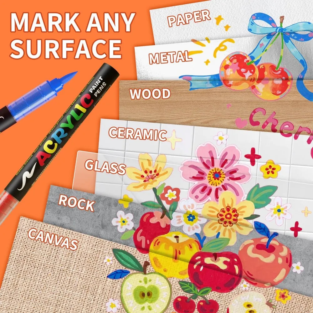 240 Colors Acrylic Paint Markers Soft Brush Tip