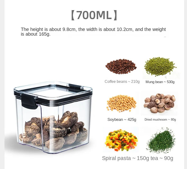 1-4pcs Sealed Jars Organizer Grain Storage Boxes Large