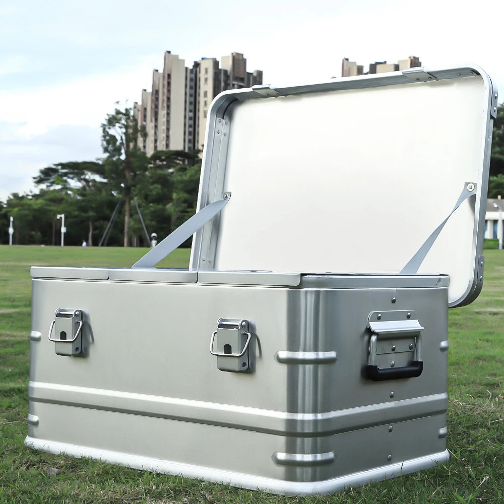 60-80l Outdoor Storage Box Camping Picnic Travel Aluminum