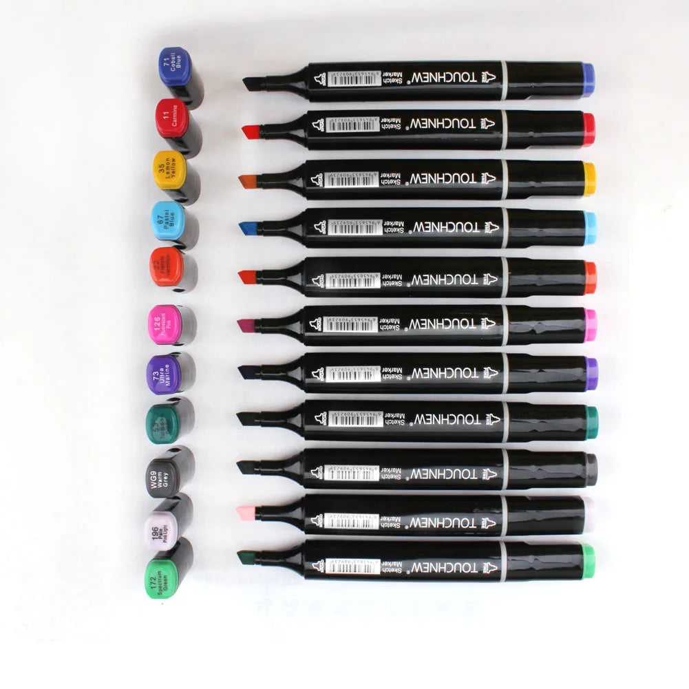 Alcohol Marker Pens - 36/60/80/168 Colors Soft Brush