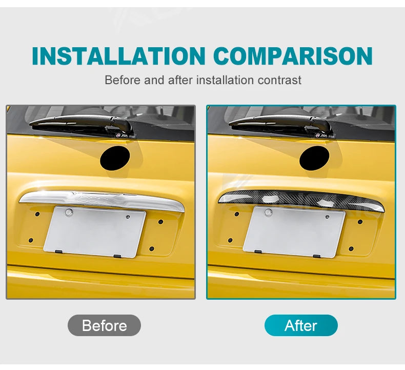 Real Hard Carbon Fiber Sticker Fiat 500 08-23