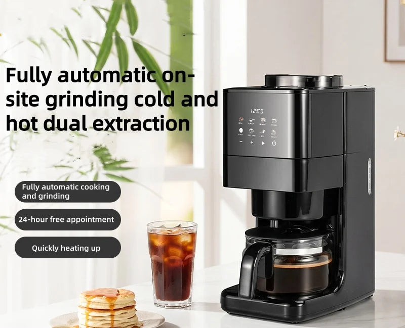 Automatic Coffee Maker Built-In Grinder & Cold Dual