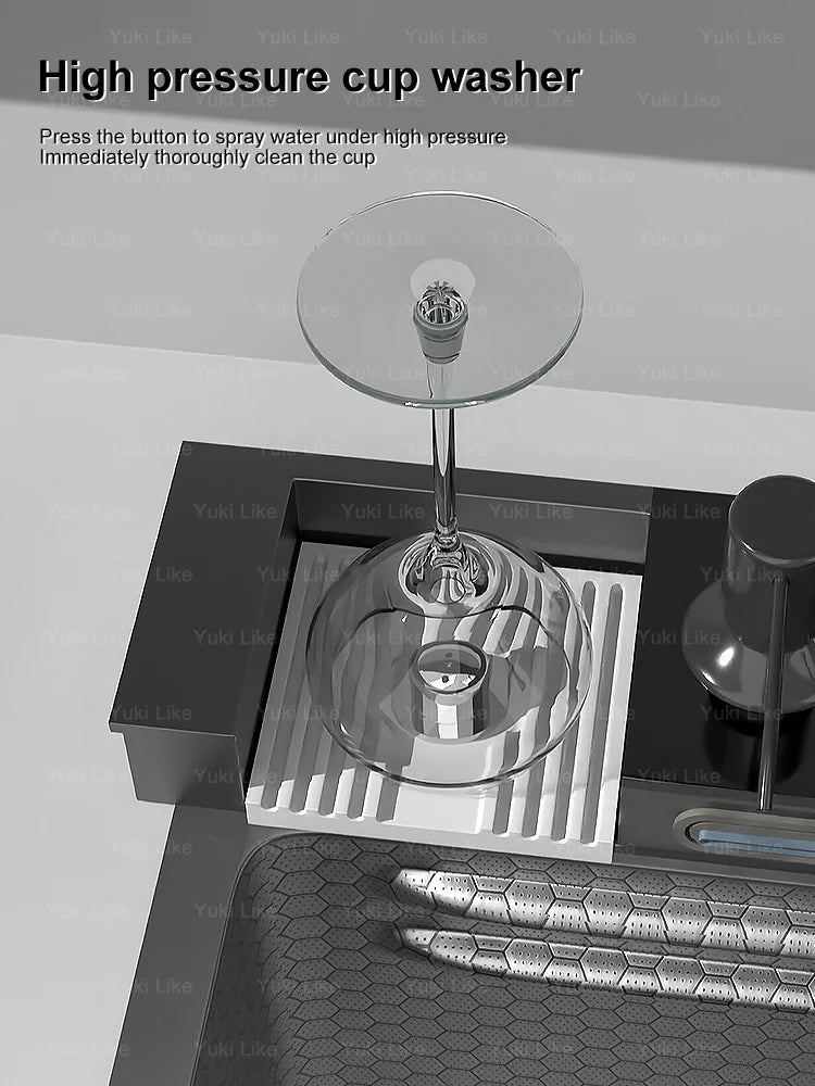 Silver Smart Sink Digital Display Waterfall Faucet Stainless