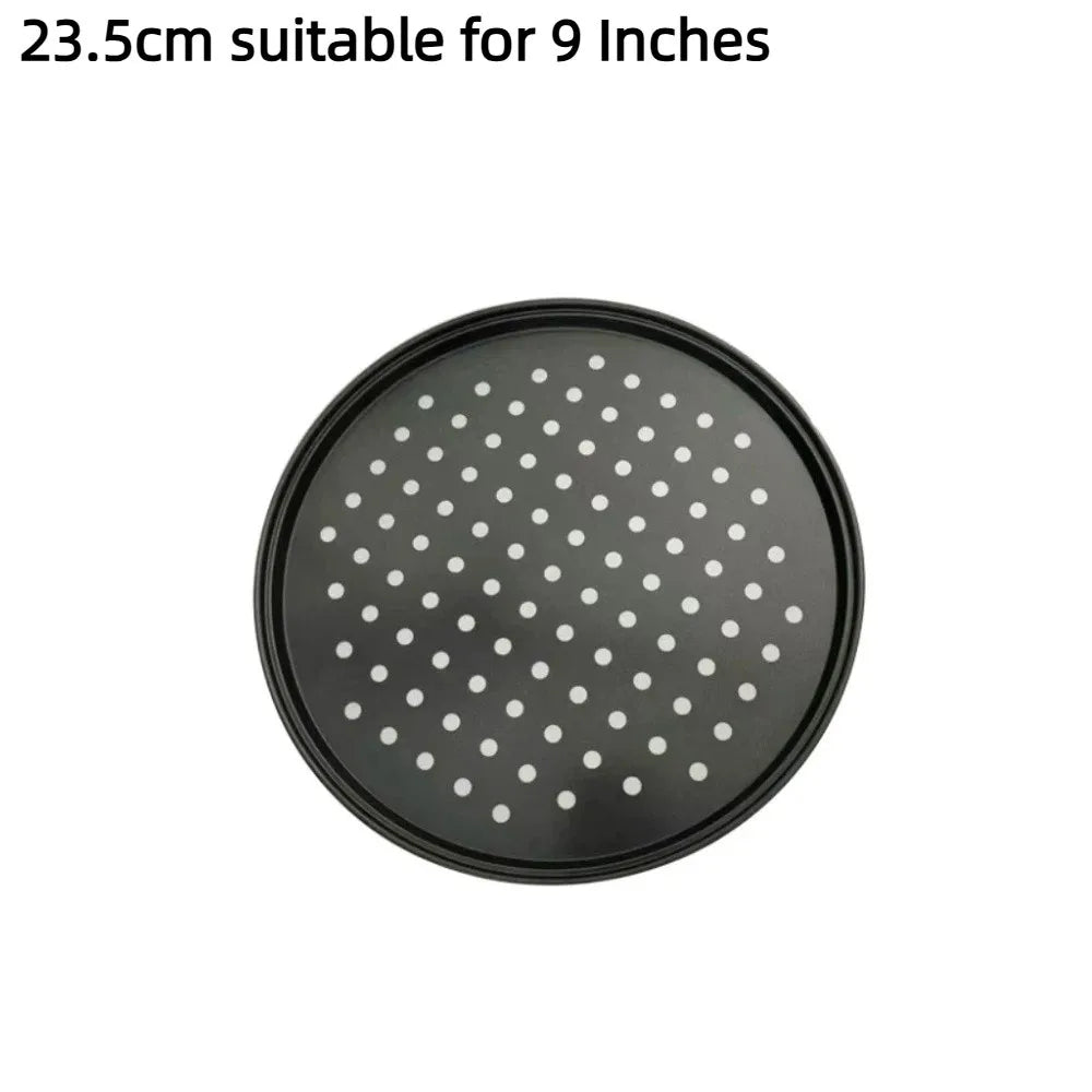 Carbon Steel Perforated Pizza Pan 9/10/11/12/14 Inch Mupti