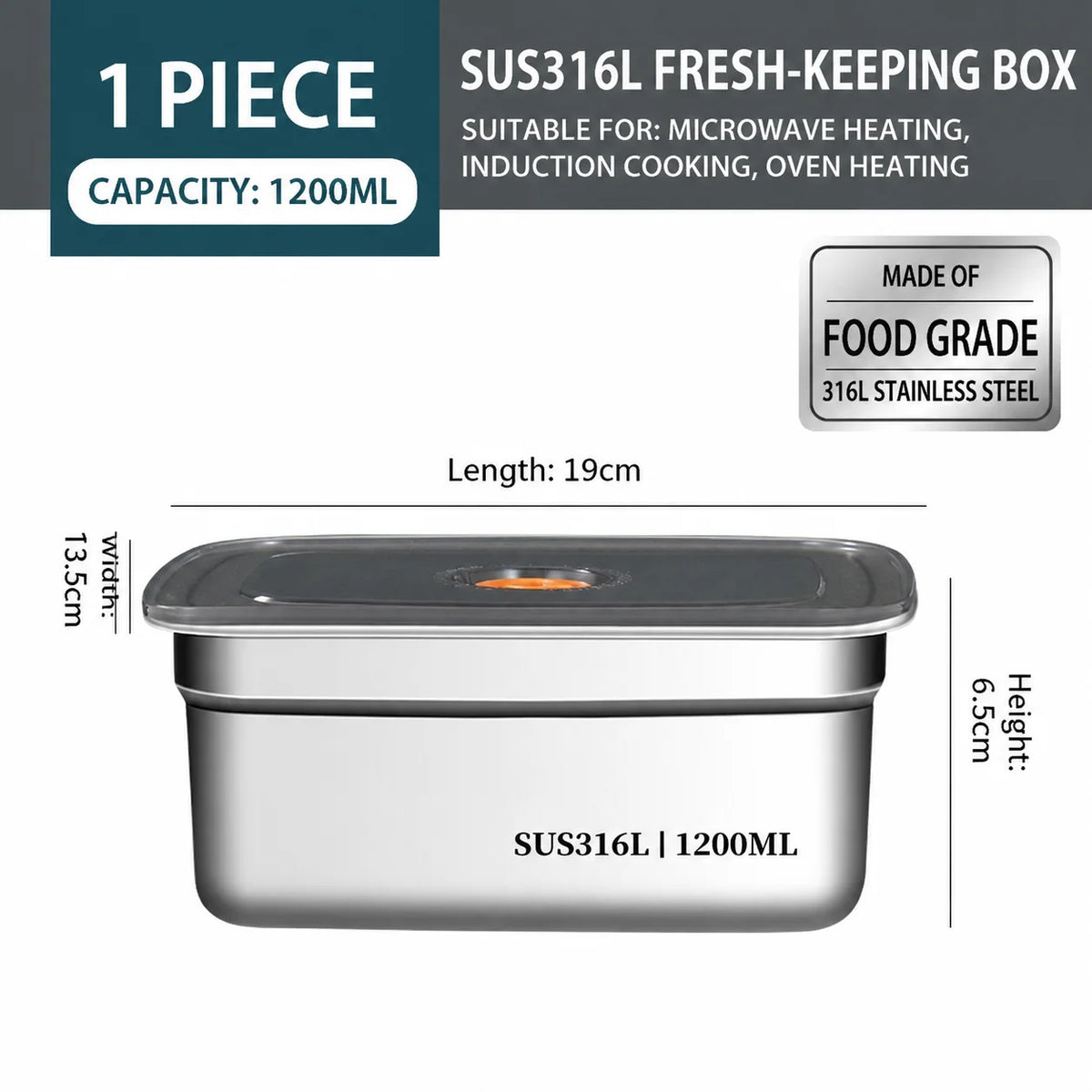Fridge Storage Box 316 Stainless Steel Food Storage