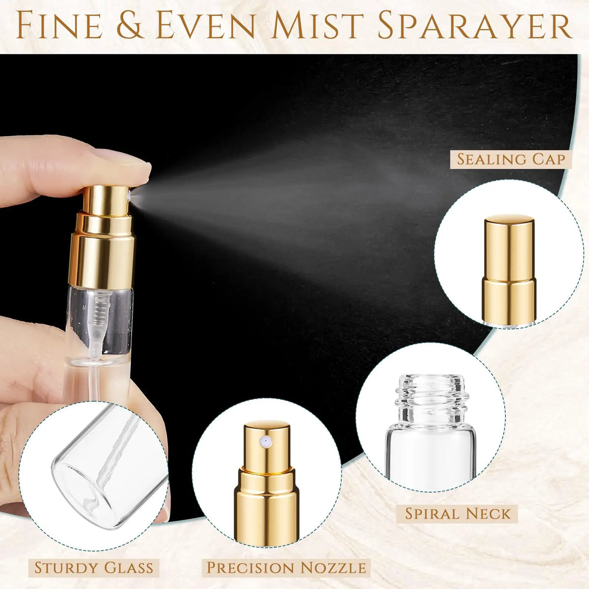 60pcs Mini Transparent Perfume Bottle Refillable Bottle