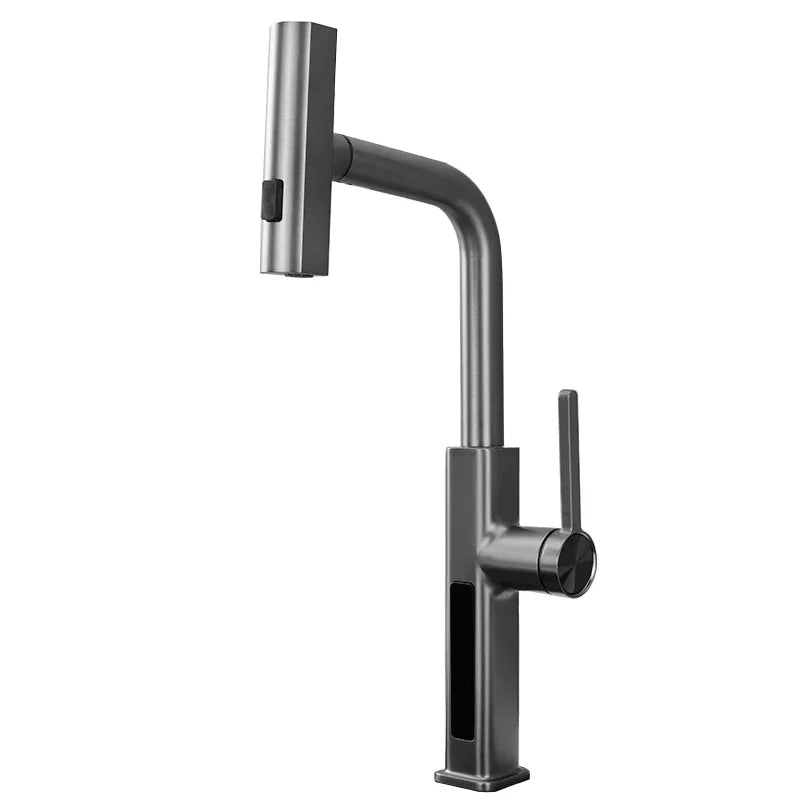 Faucet Cold Digital Display Pull-Out Rotatable Multi-Functional