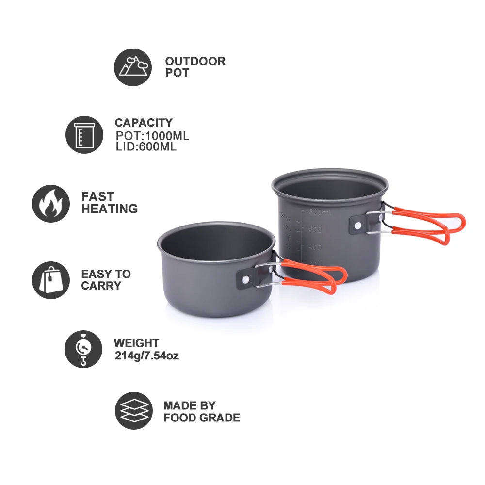 Widesea Camping Tableware Outdoor Cooking Camping Cookware Travel