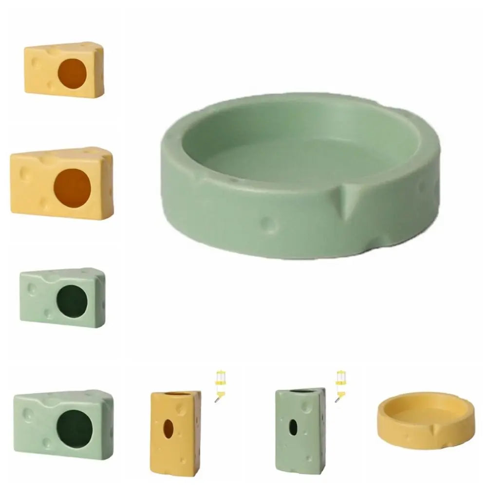 Durable Creative Hamster Hideout Cheese Shape Decorative Feeding