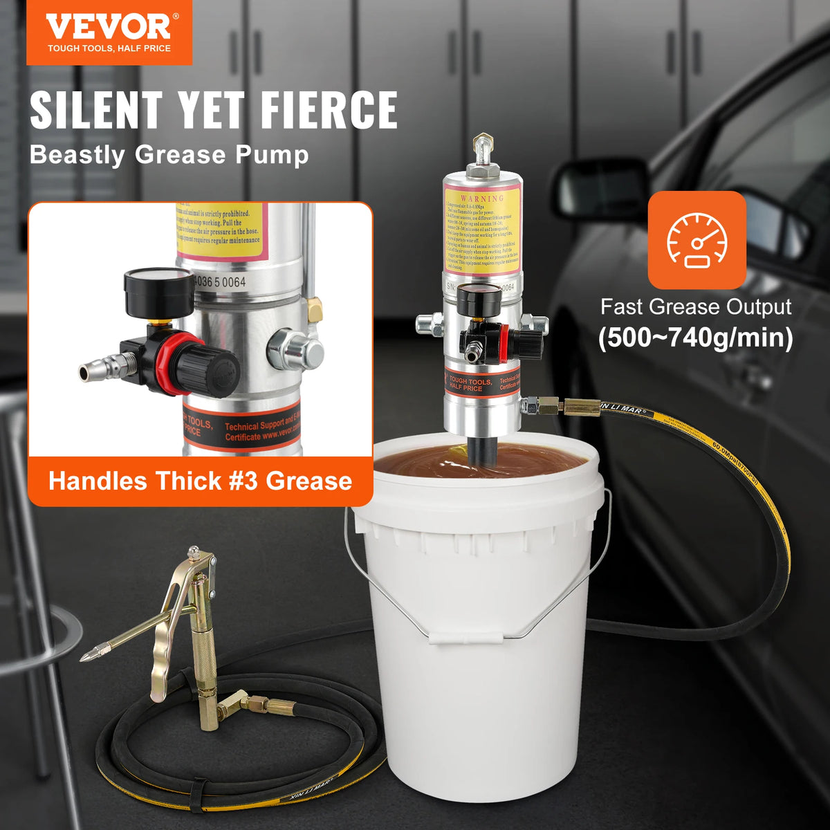 Succebuy Pneumatic Grease Pump Air Operated 13 Ft