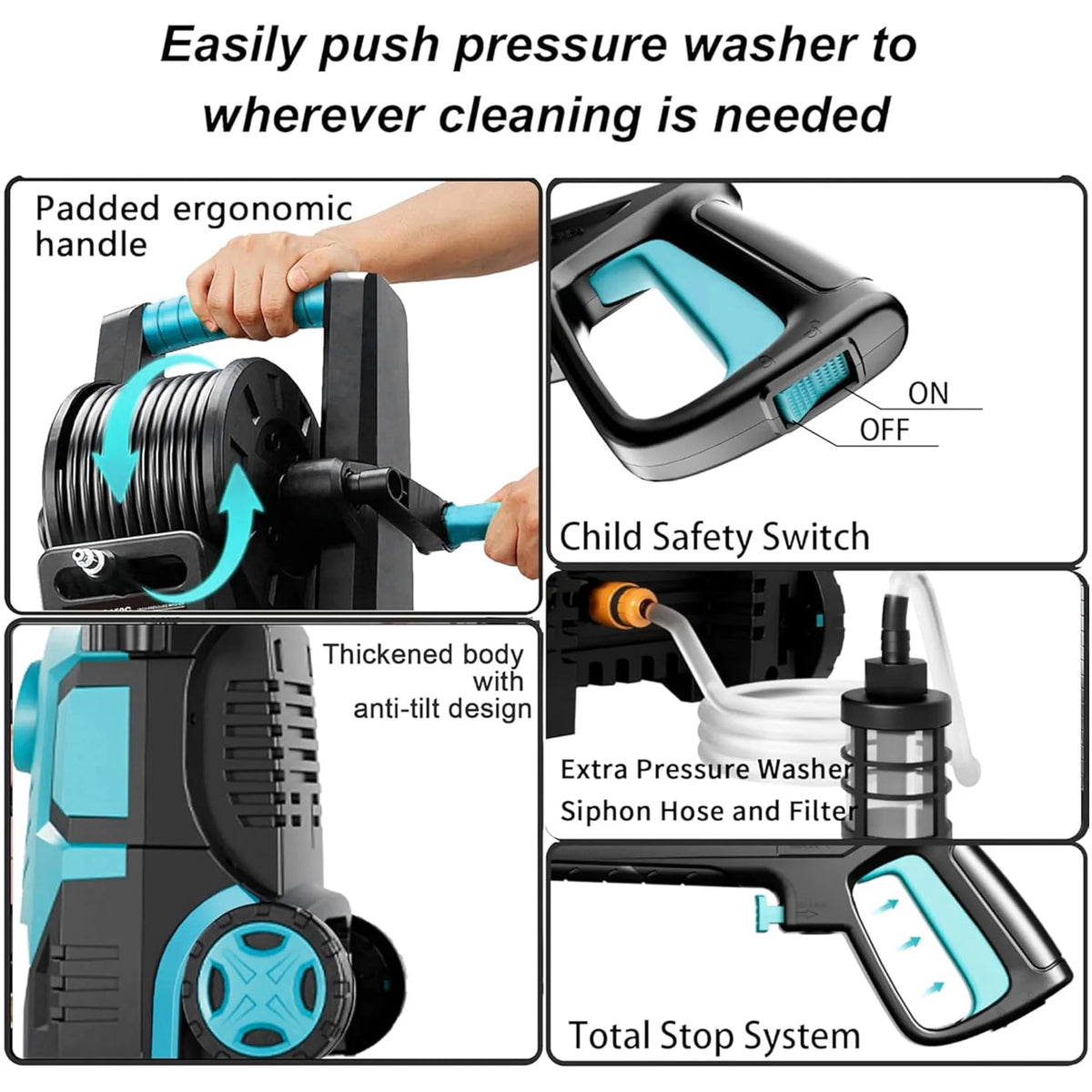 2026new Pressure Power Washer 5000psi Adjustable Touch Screen