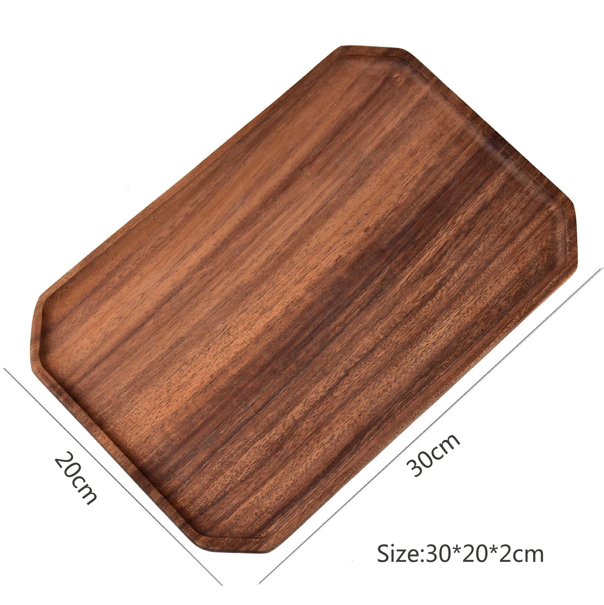 Natural Acacia Wood Serving Trays Octagonal & Rectangular