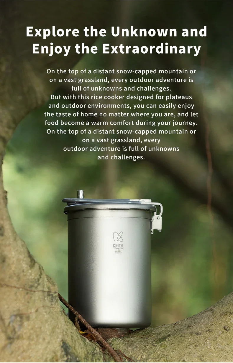 Keith Pure Titanium High-Altitude Mountain Pressure Cooker 8l