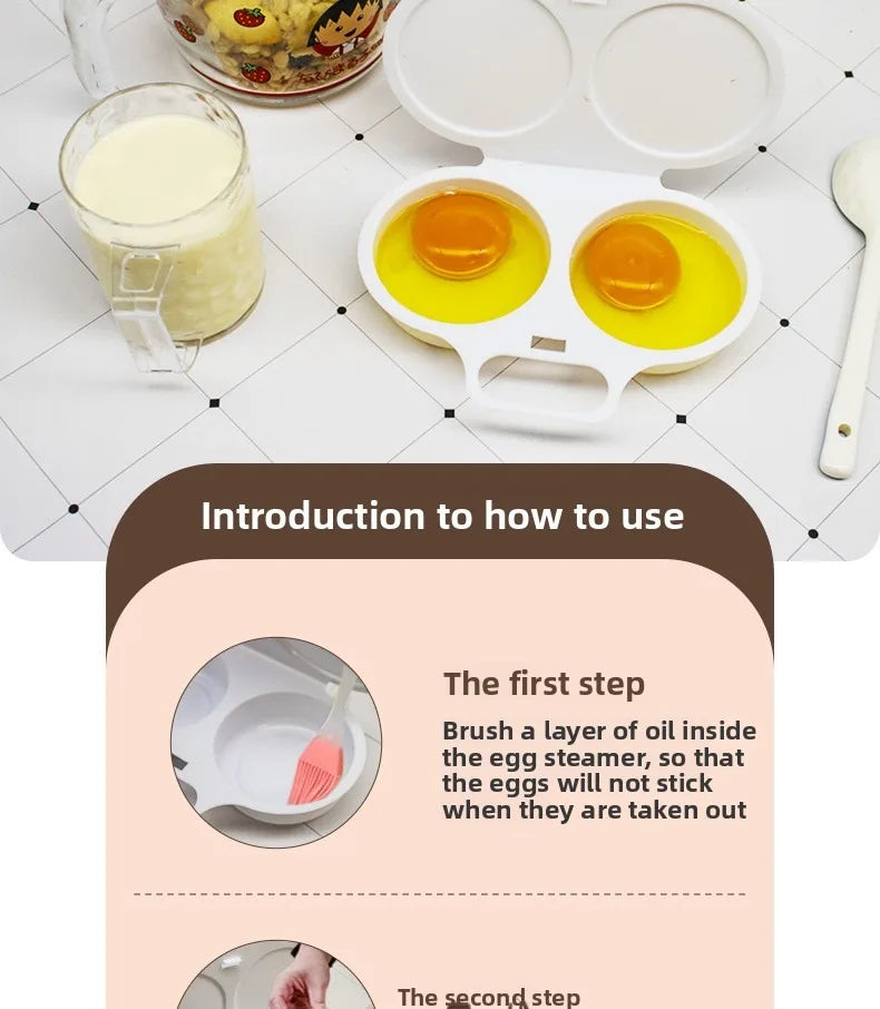 Food Grades Plastic Microwave Cooking Eggs Steamer Convenient