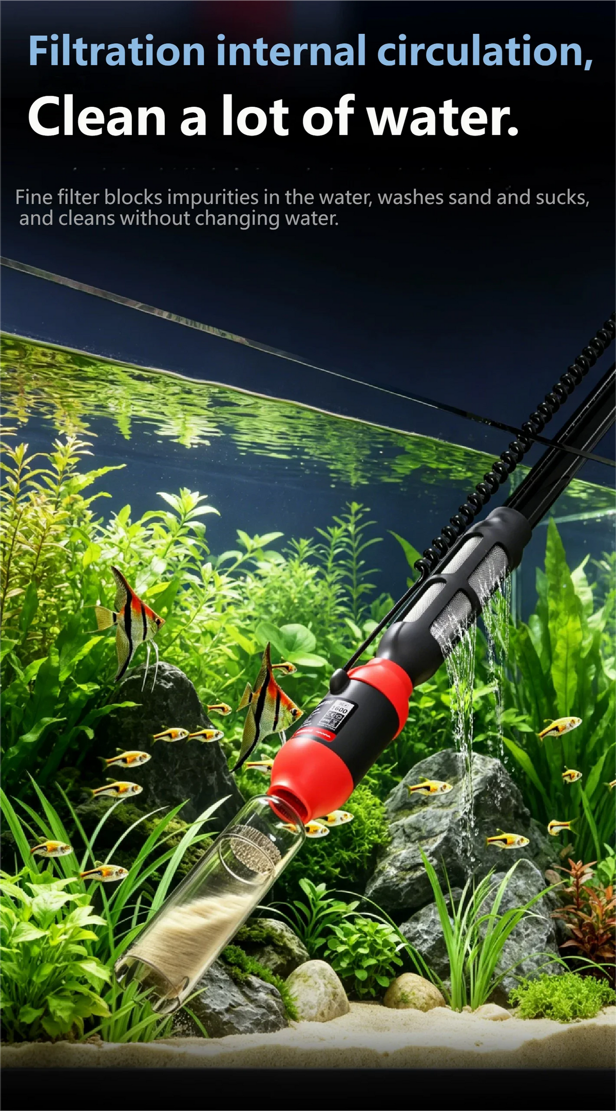 Rechargeable Electric Aquarium Water Changer Gravel Cleaning Pump