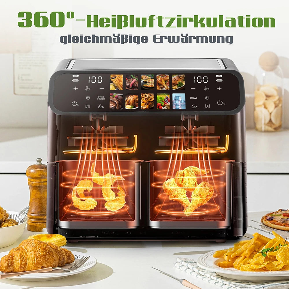 Air Fryers 9l Dual Basket Oven Oilless Cooker