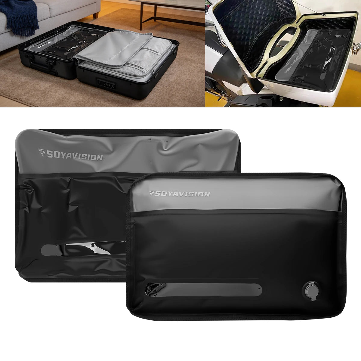 Black Large Waterproof Travel Vacuum Bag Reusable Storage