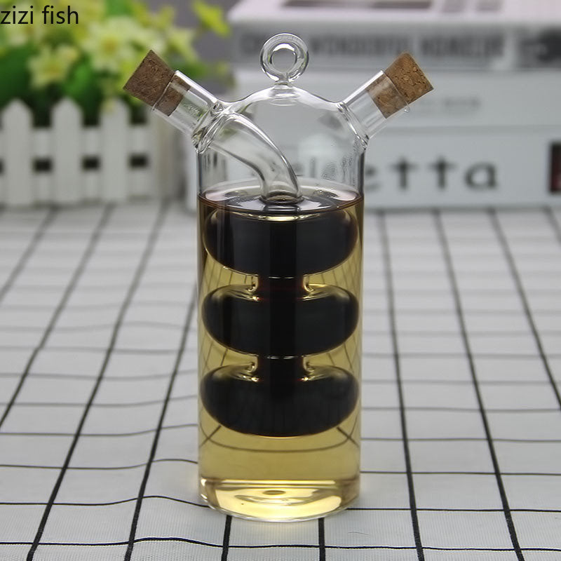 Double Glass Oiler Dual-Purpose Glass Bottle Lecythus Vinegar