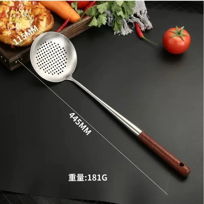 4/2pcs Long Handle Stainless Steel Wok Spatula Slotted