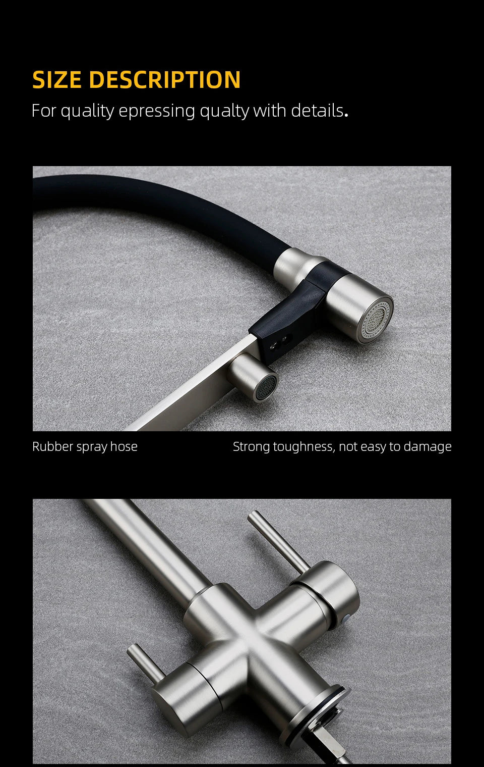 Brushed Nickel Faucet Pull Out Double Handle Tap