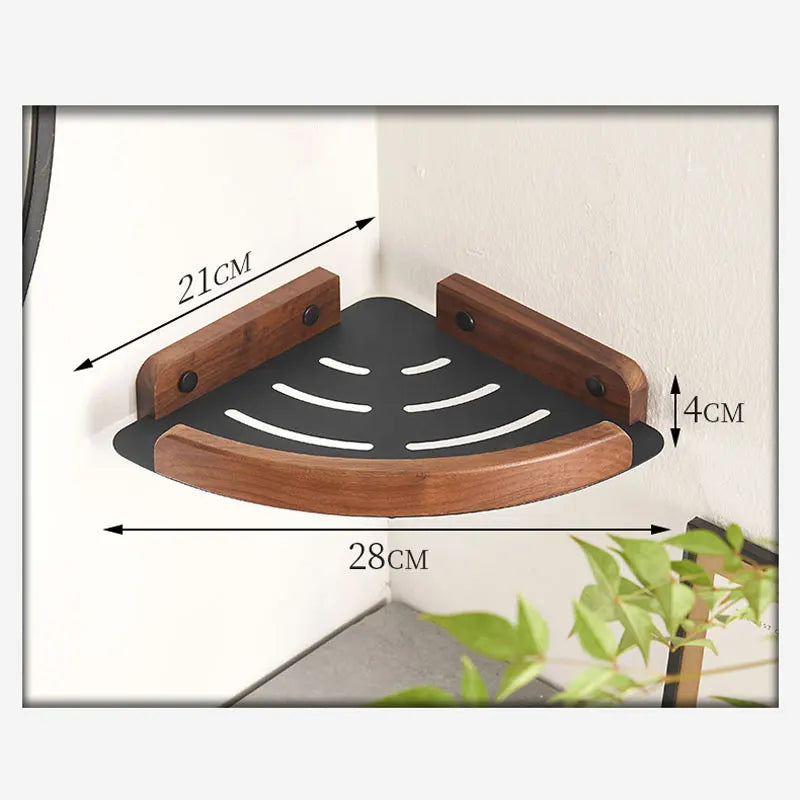 Black White Bathroom Shelves Wall Mountedspace Aluminum Wood