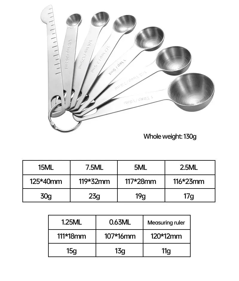 Stainless Steel Measuring Spoon 4/6/7/8 Scale Measuring Ruler