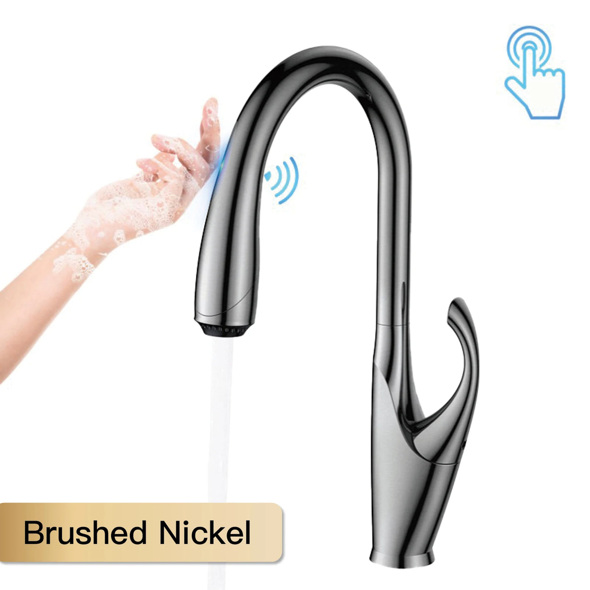 High End Touch Black Faucet Brass Pull Out