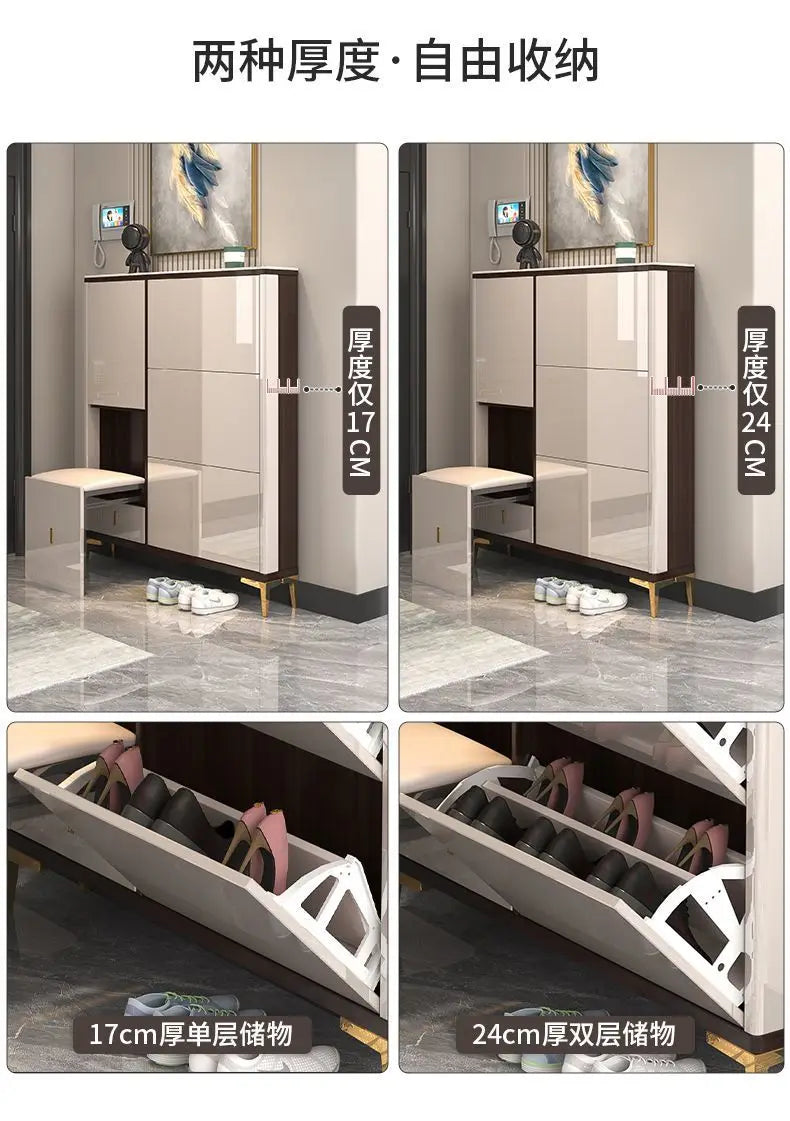 Luxury Ultra-Thin Shoe Cabinet Organizer Storage Living Room