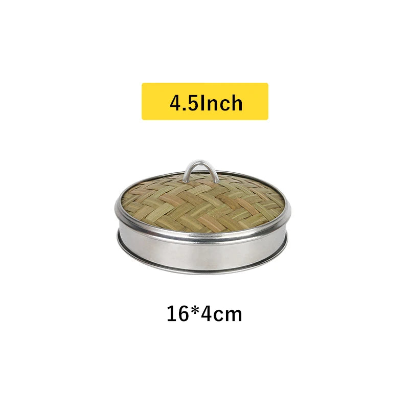 Reusable Round Bamboo Steamer Cover Dumplings Steaming Grid