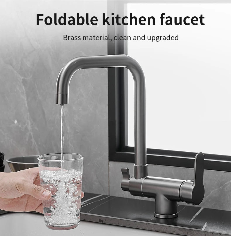 Grey Color Faucets Folded Waterfilter Taps Mixer Drinking