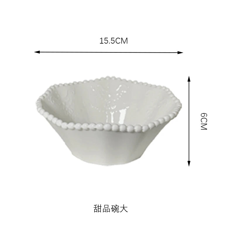 Ceramic Pearl Plates & Bowls - Practical Breakfast