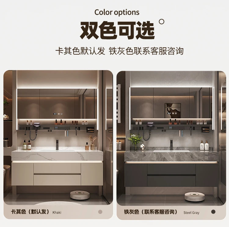 Partitions Storage Bathroom Cabinet Organizer Mirror Wall Shelves