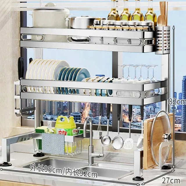 Storage Rack Countertop Sink Shelf Bowl Draining Rack