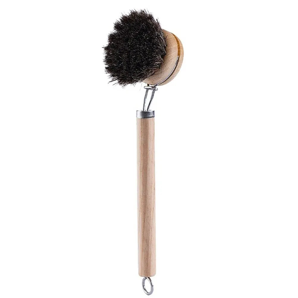 Bamboo Dish Scrub Brush Wooden Cleaning Scrubbers Cleaning