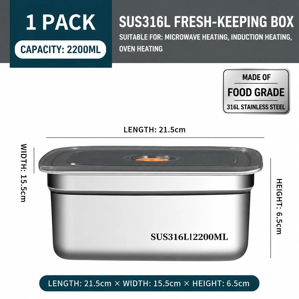 Fridge Storage Box 316 Stainless Steel Food Storage