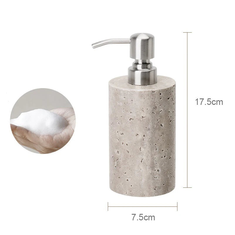 Travertino Grigio Bathroom Antique Natural Marble Soap Dispenser