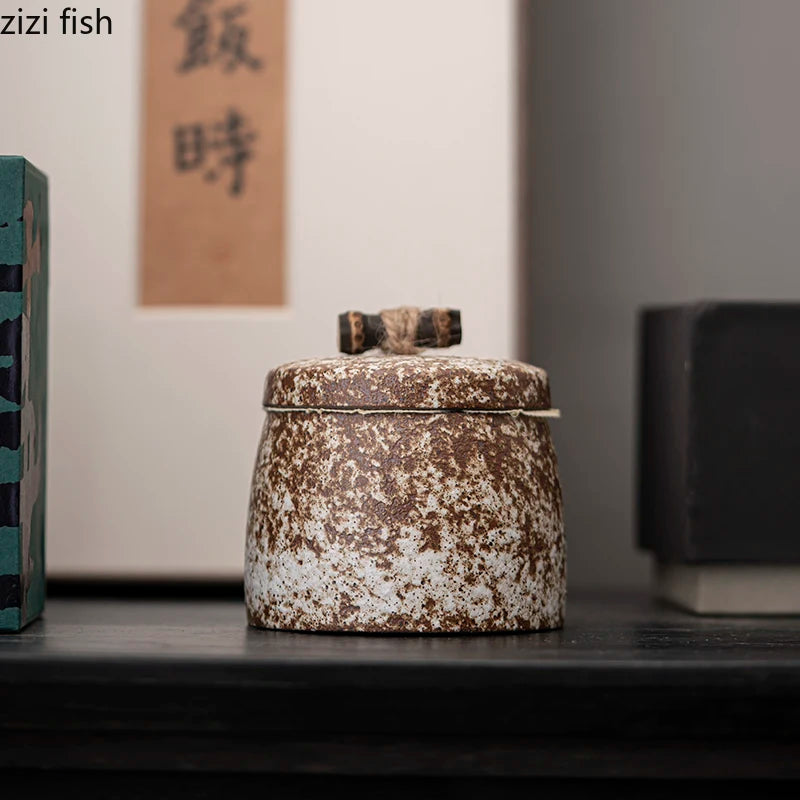 Small Sealed Jar Ceramic Tea Jar Tea Caddy