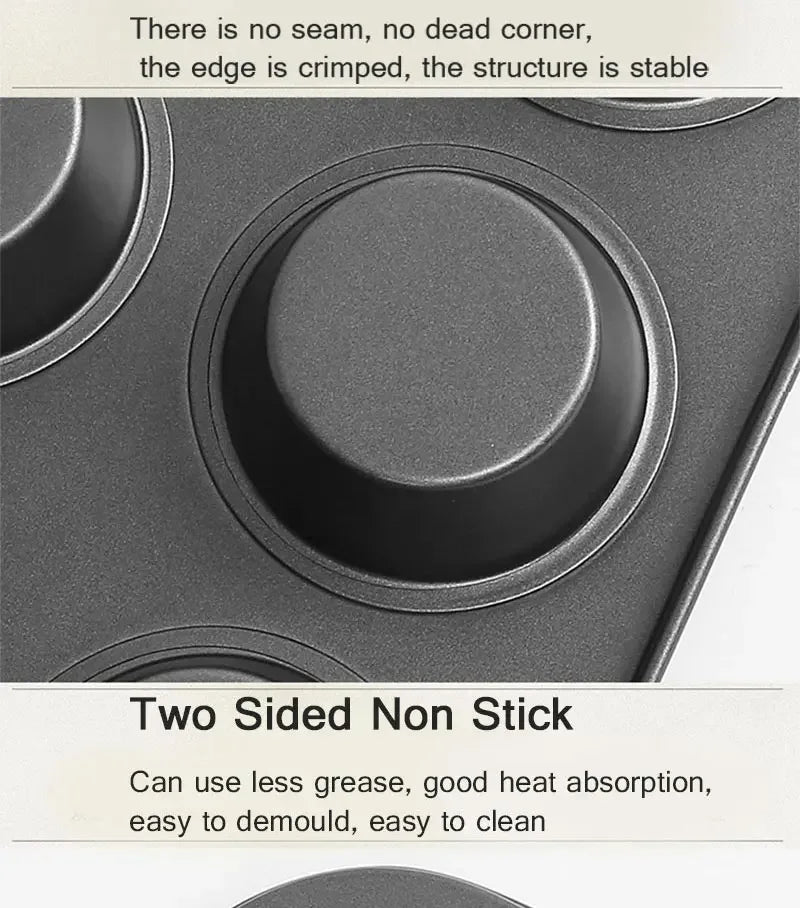 6/12 Holes Cake Baking Pan Bakeware Muffin Cupcake