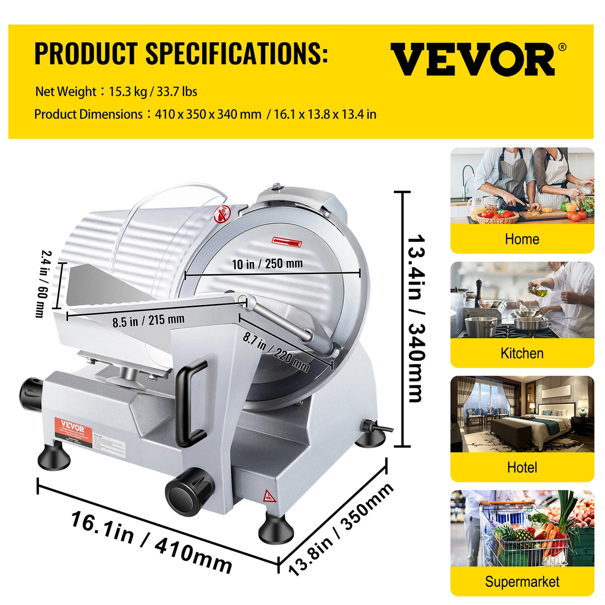 Succebuy Commercial Meat Slicer Electric Deli Food Slicer