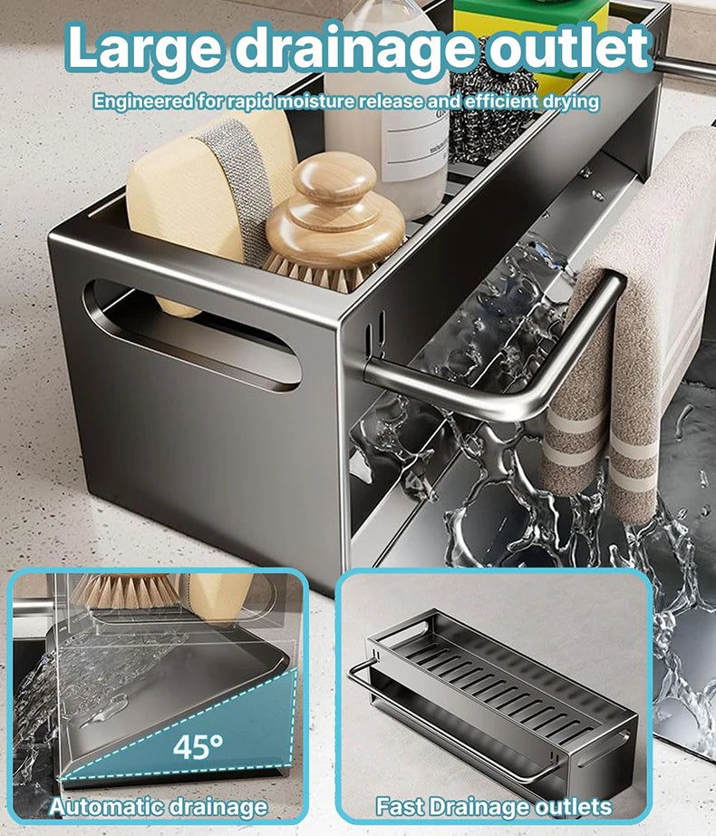 Extra Large Carbon Steel Sink Caddy Sponge Holder