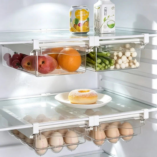Sliding Drawer Refrigerator Food Storage Box Plastic Fridge