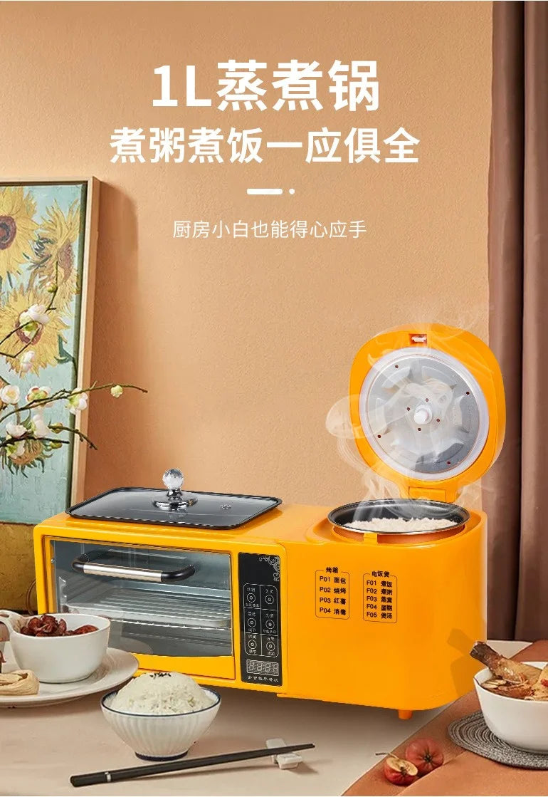 Frying Pot Electric Oven Rice Cooker 4-In-1 Sandwich